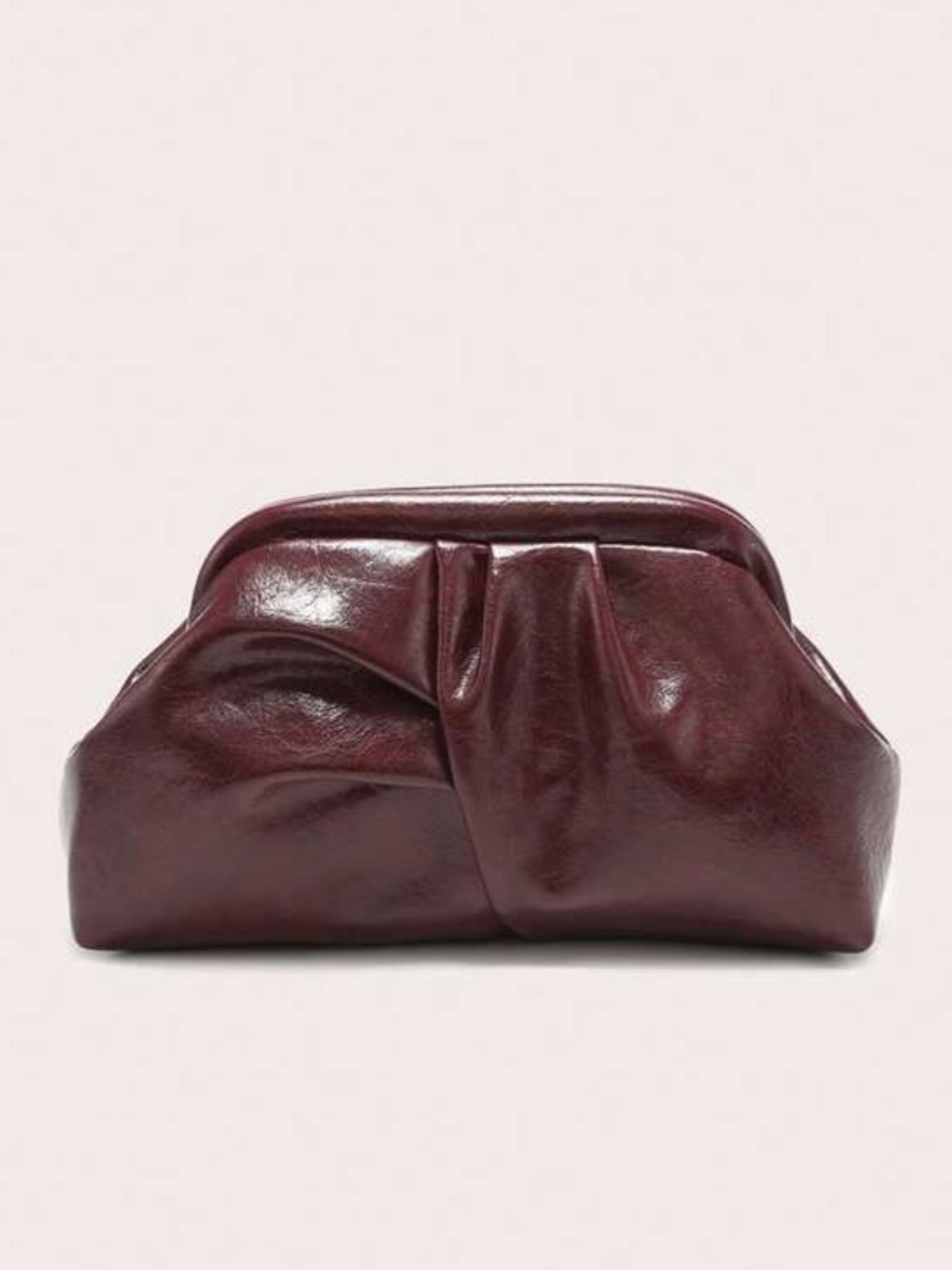 Burgundy Woven Clutch Bag -